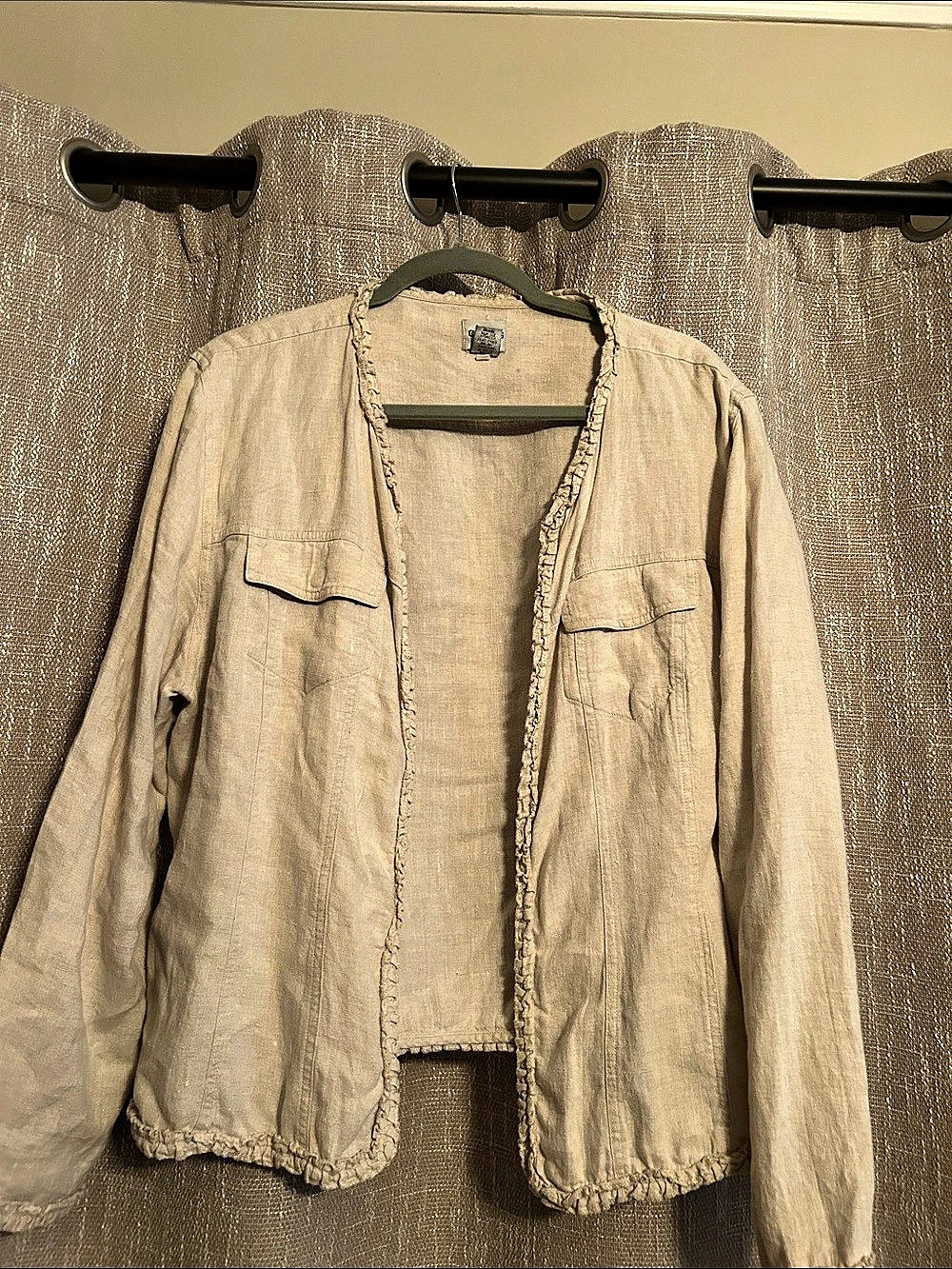 Chico's Linen Utility Jacket Size 2 Like New